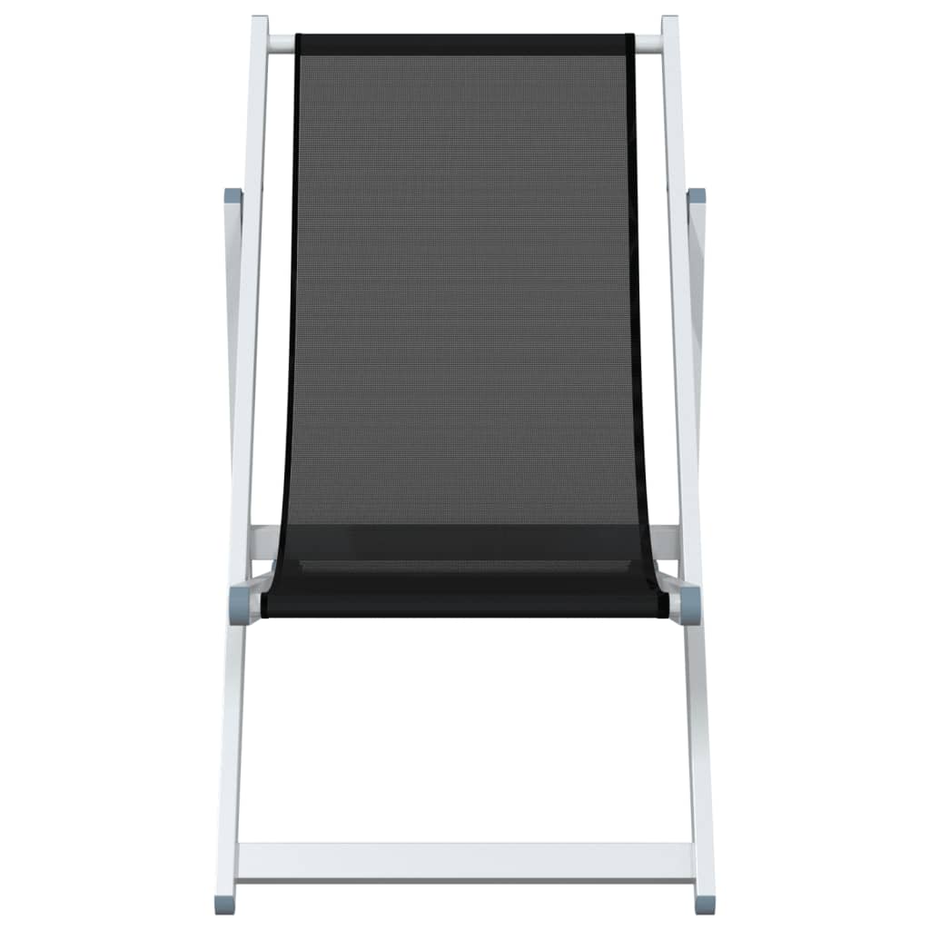 Beach Chair | Set of 2 | Black | Aluminium, Textilene | Compact