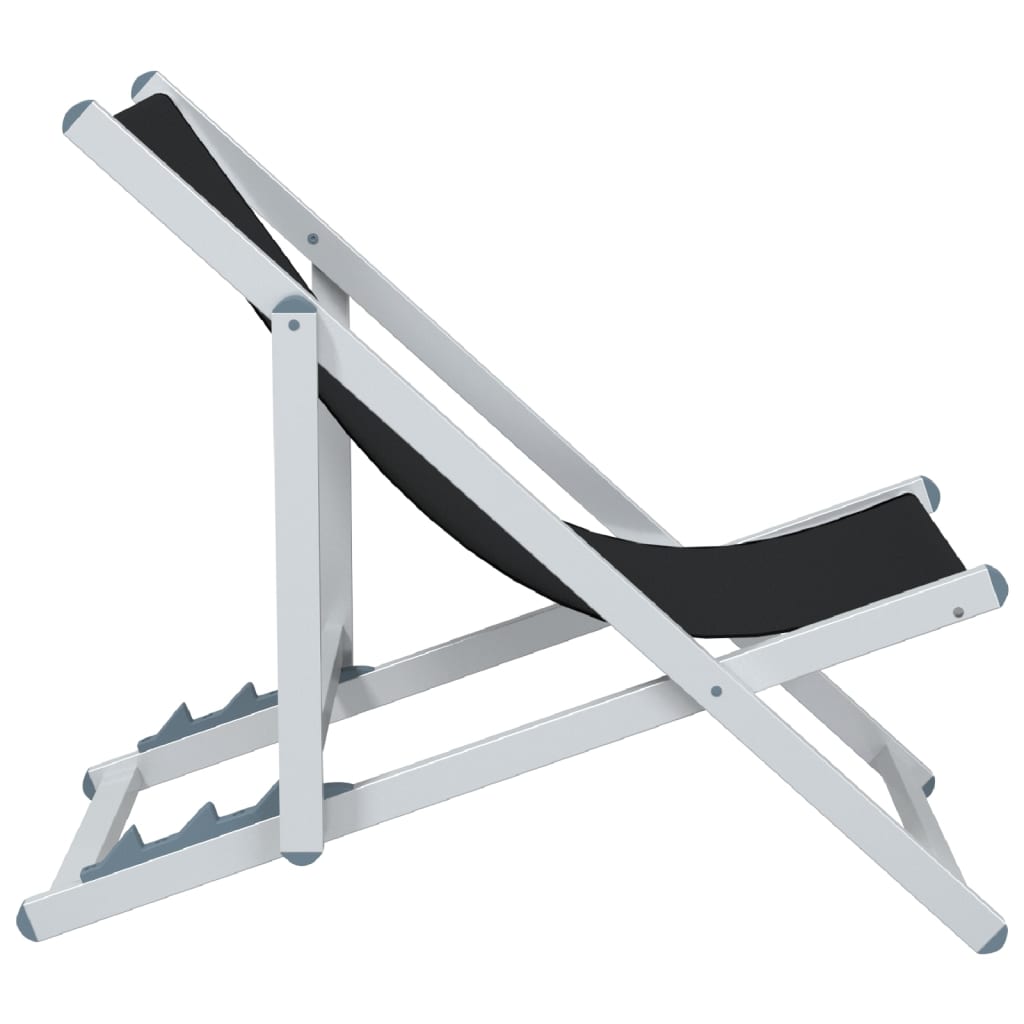 Beach Chair | Set of 2 | Black | Aluminium, Textilene | Compact