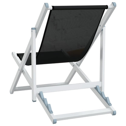 Beach Chair | Set of 2 | Black | Aluminium, Textilene | Compact