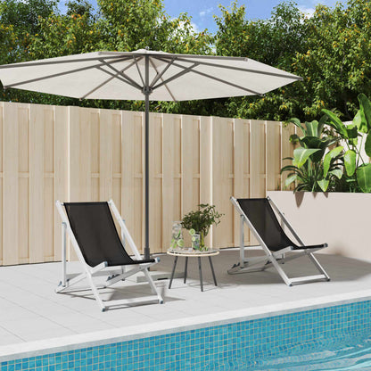 Beach Chair | Set of 2 | Black | Aluminium, Textilene | Compact