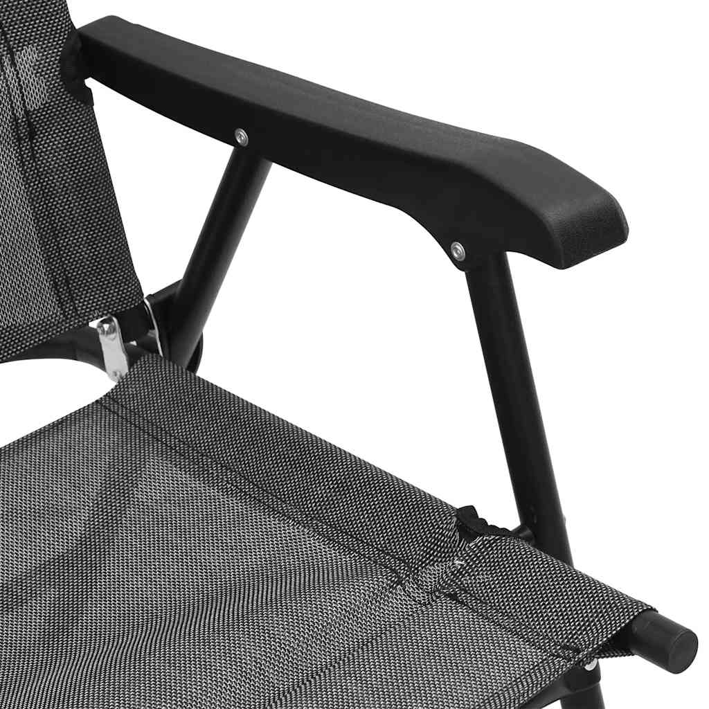 Folding Garden Chairs 2 pcs Melange Grey Steel and Textilene