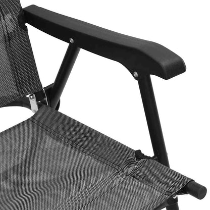 Folding Garden Chairs 2 pcs Melange Grey Steel and Textilene