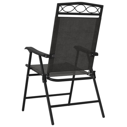 Folding Garden Chairs 2 pcs Melange Grey Steel and Textilene