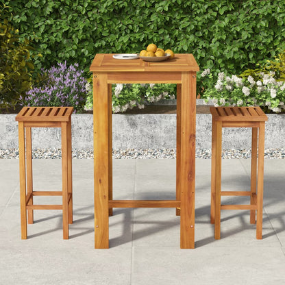 3 Piece Garden Bar Set Solid Wood  Acacia