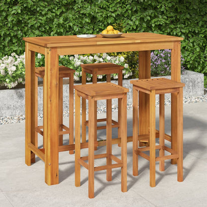 5 Piece Garden Bar Set Solid Wood  Acacia