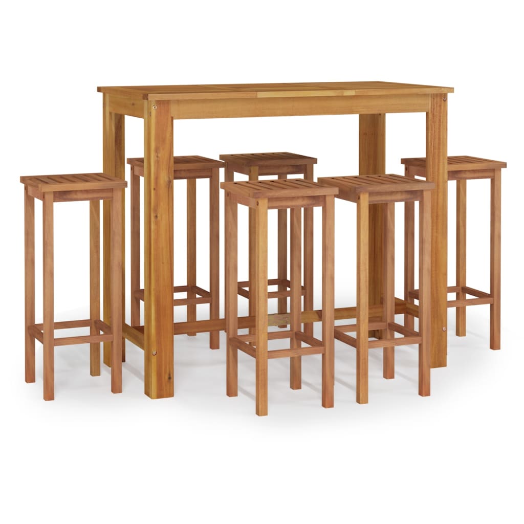 7 Piece Garden Bar Set Solid Wood  Acacia