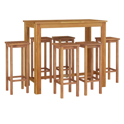 7 Piece Garden Bar Set Solid Wood  Acacia