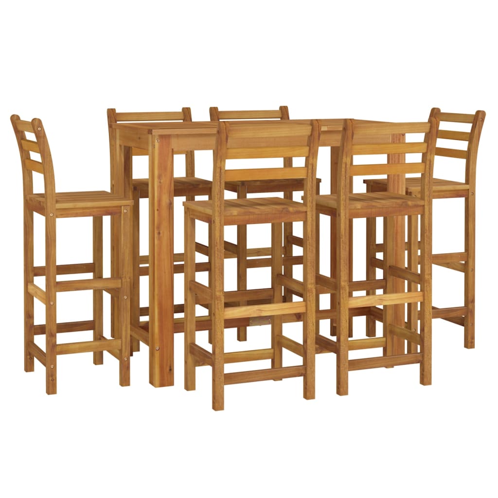 7 Piece Garden Bar Set Solid Wood  Acacia