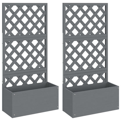 Trellis Planters 2 pcs Grey 65x33x135 cm WPC
