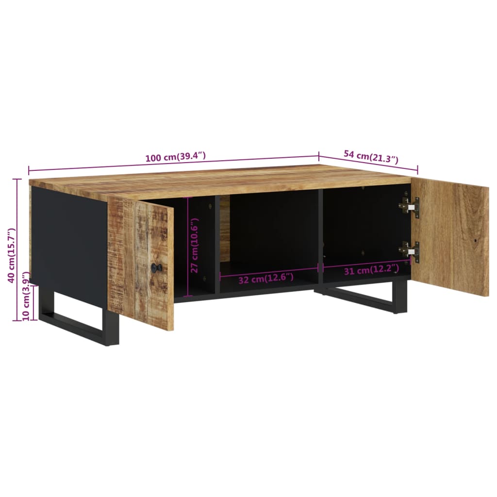 Coffee Table 100x54x40 cm Solid Wood Mango&Engineered Wood