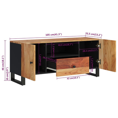 TV Cabinet 105x33.5x46 cm Solid Wood Acacia&Engineered Wood