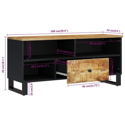 TV Cabinet 100x33x46 cm Solid Wood Mango&Engineered Wood