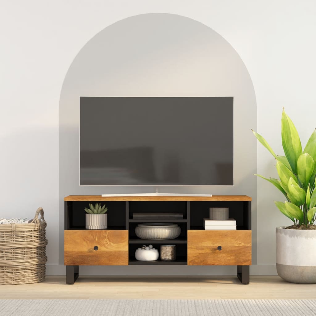 TV Cabinet 100x33x46 cm Solid Wood Mango and Engineered Wood