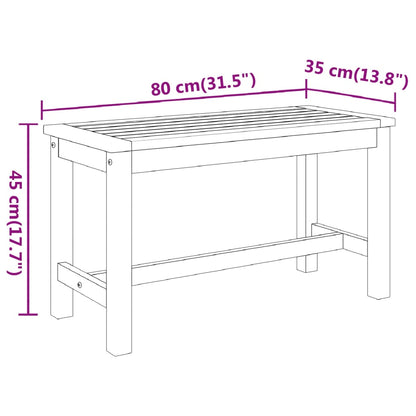 Patio Bench 31.5"x13.8"x17.7" Solid Wood Acacia