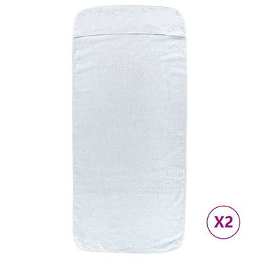 Beach Towels 2 pcs White 60x135 cm Fabric 400 GSM