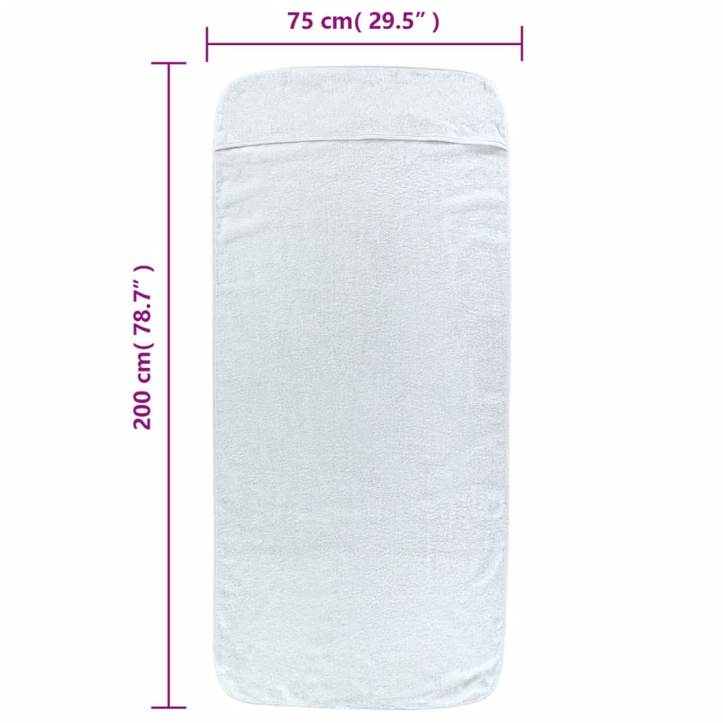 Beach Towels 2 pcs White 75x200 cm Fabric 400 GSM