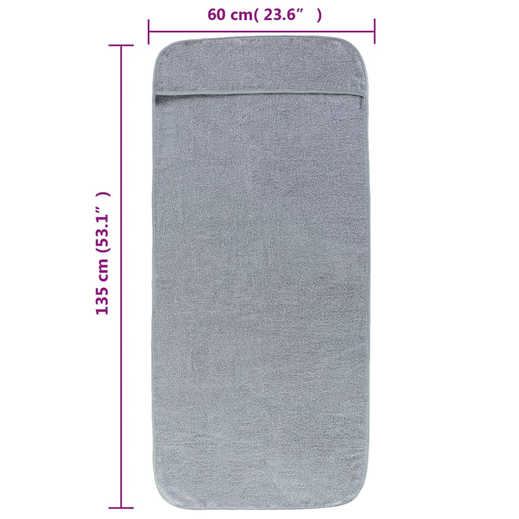 Beach Towels 2 pcs Grey 60x135 cm Fabric 400 GSM