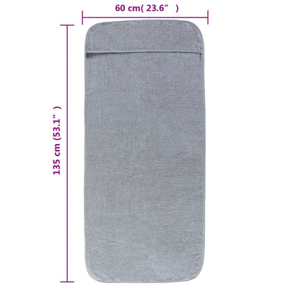 Beach Towels 2 pcs Grey 60x135 cm Fabric 400 GSM