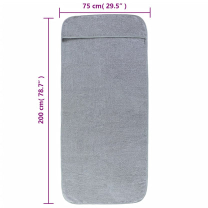 Beach Towels 2 pcs Grey 75x200 cm Fabric 400 GSM