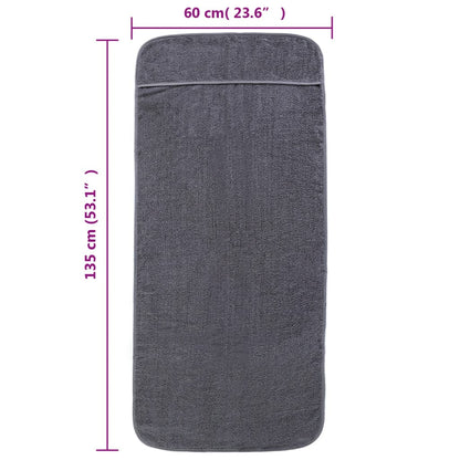 Beach Towels 2 pcs Anthracite 60x135 cm Fabric 400 GSM