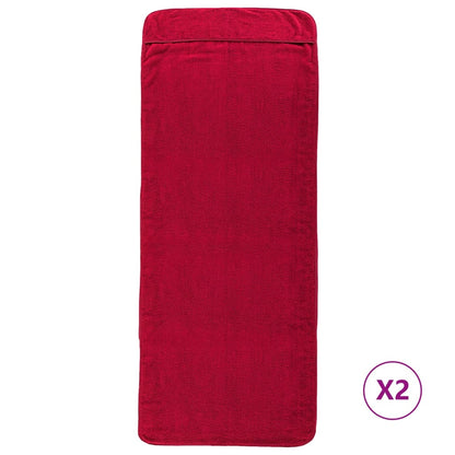 Beach Towels 2 pcs Burgundy 60x135 cm Fabric 400 GSM