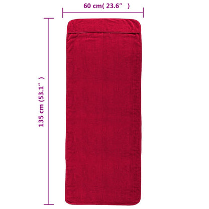 Beach Towels 2 pcs Burgundy 60x135 cm Fabric 400 GSM