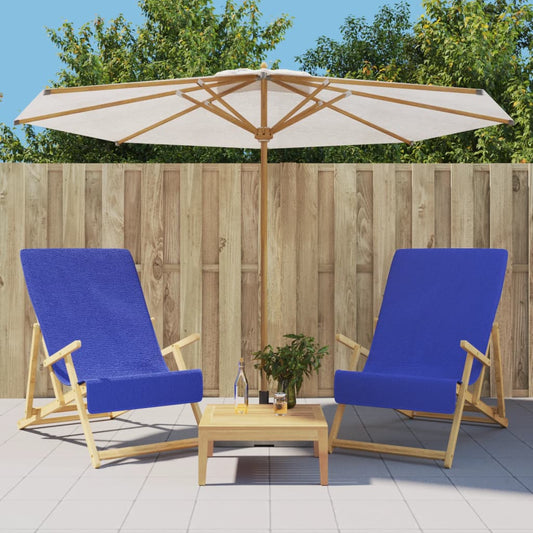 Beach Towels 2 pcs Royal Blue 60x135 cm Fabric 400 GSM