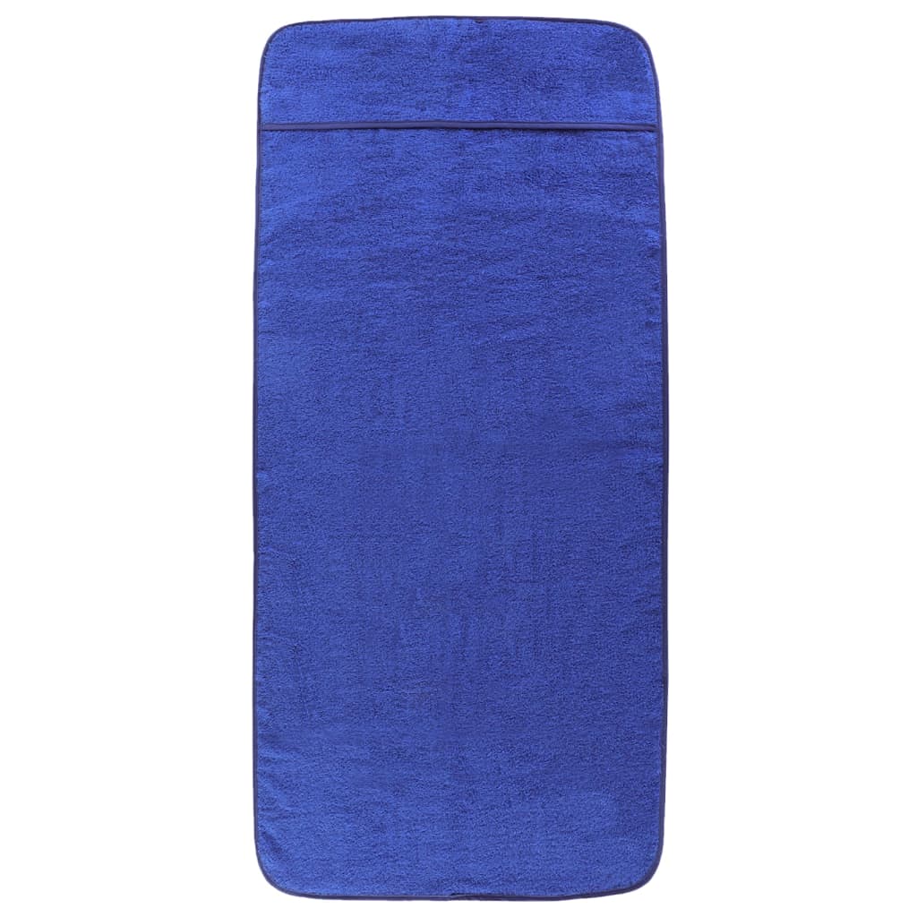 Beach Towels 2 pcs Royal Blue 75x200 cm Fabric 400 GSM