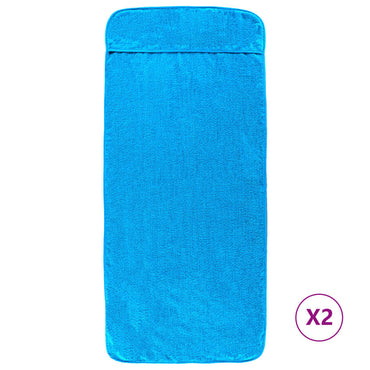 Beach Towels 2 pcs Turquoise 60x135 cm Fabric 400 GSM