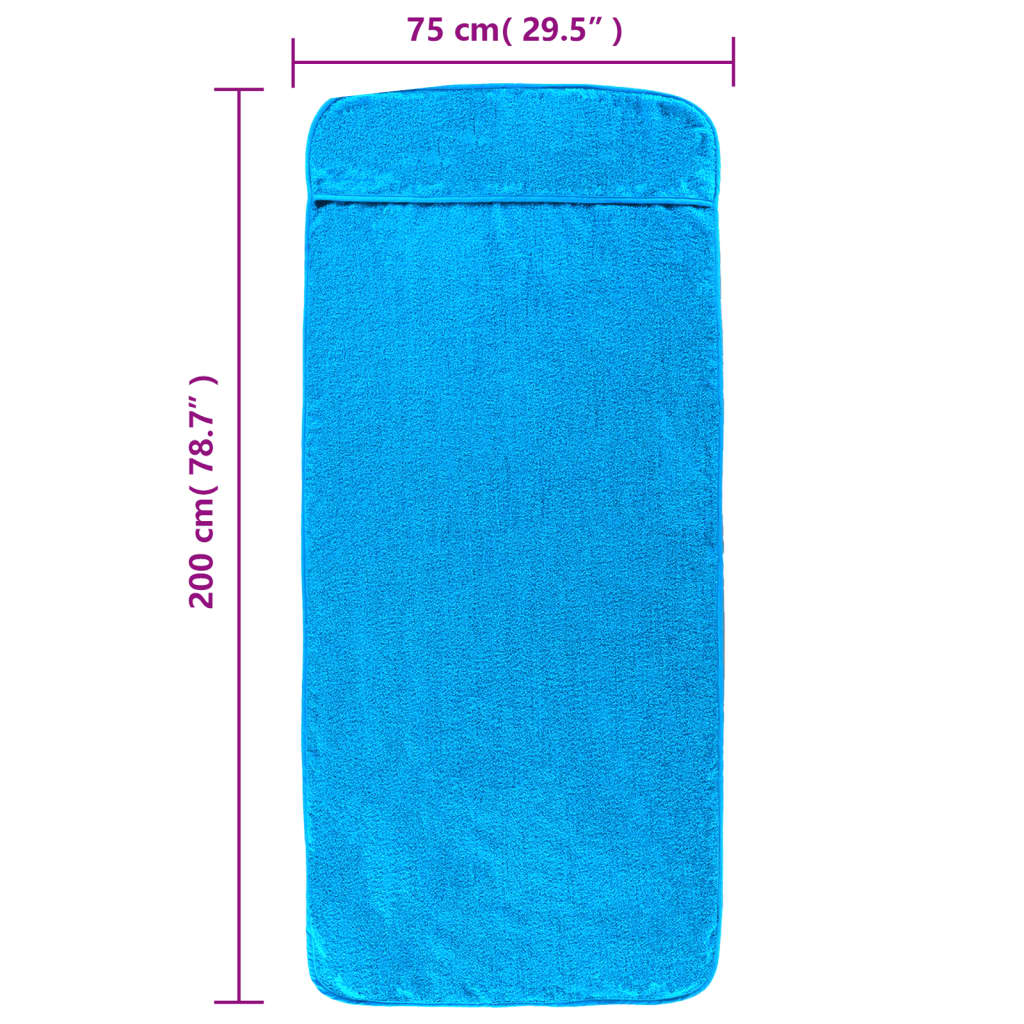 Beach Towels 2 pcs Turquoise 75x200 cm Fabric 400 GSM