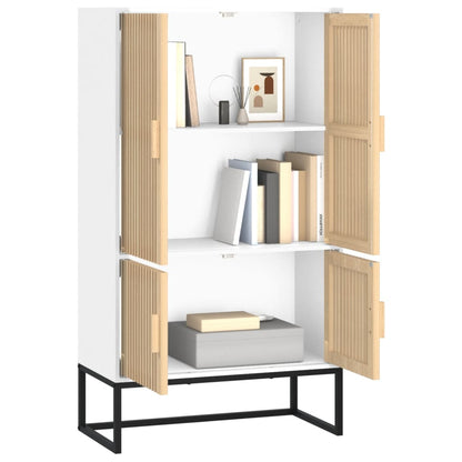Highboard White 70x35x125 cm Engineered Wood