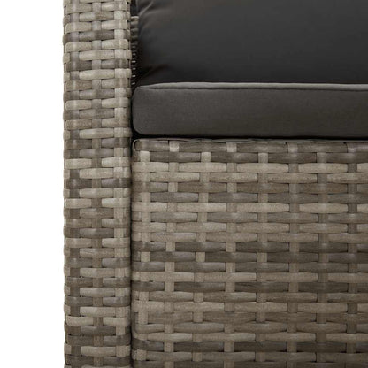 2 Piece Garden Lounge Set with Cushions Grey Poly Rattan