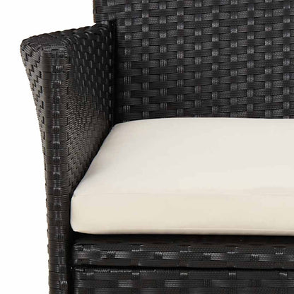 Garden Chairs with Cushions 4 pcs Black Poly Rattan (UK/IE/FI/NO only)