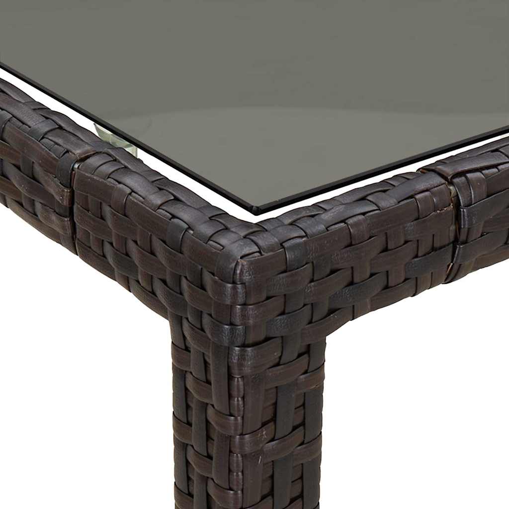 Garden Table Brown 90 x 90 x 75 cm Poly Rattan