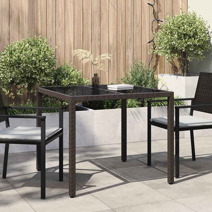 Garden Table Brown 90 x 90 x 75 cm Poly Rattan