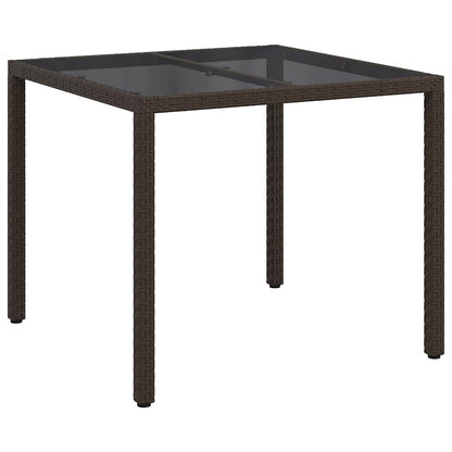 Garden Table Brown 90 x 90 x 75 cm Poly Rattan