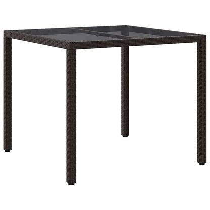 Garden Table Brown 90 x 90 x 75 cm Poly Rattan