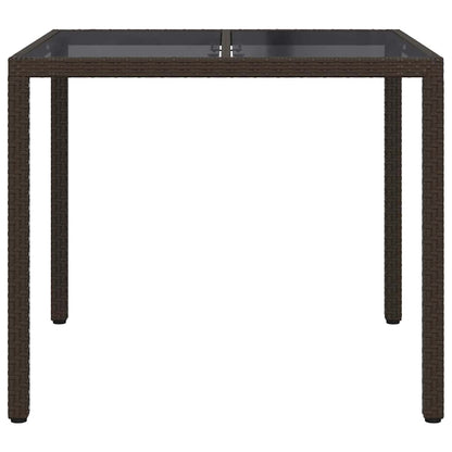 Garden Table Brown 90 x 90 x 75 cm Poly Rattan