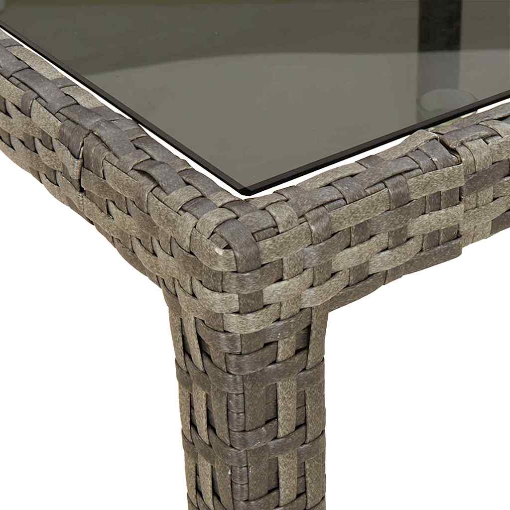 Garden Table Grey 90 x 90 x 75 cm Poly Rattan