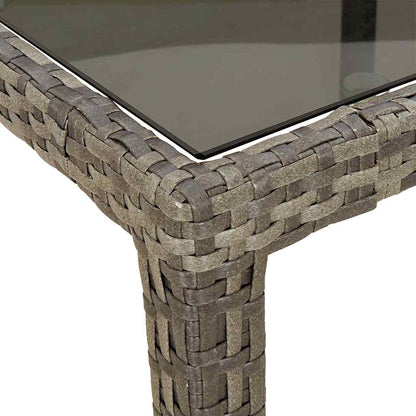 Garden Table Grey 90 x 90 x 75 cm Poly Rattan