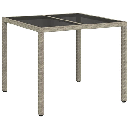 Garden Table Grey 90 x 90 x 75 cm Poly Rattan
