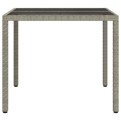 Garden Table Grey 90 x 90 x 75 cm Poly Rattan