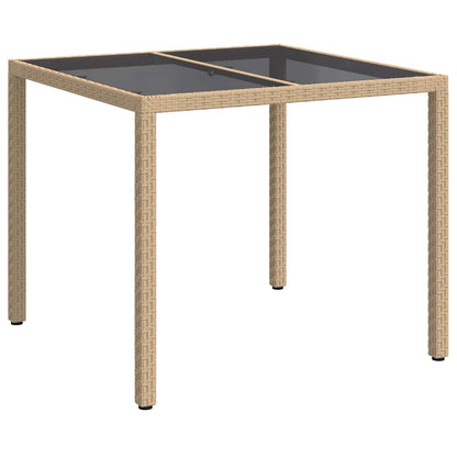 Garden Table Beige 90 x 90 x 75 cm Poly Rattan