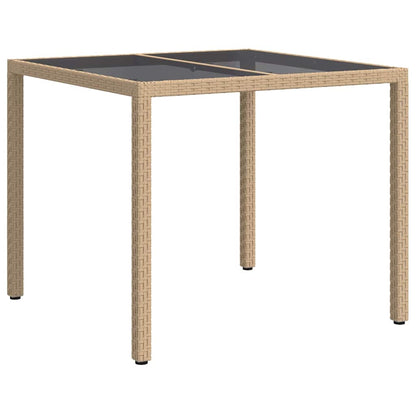 Garden Table Beige 90 x 90 x 75 cm Poly Rattan