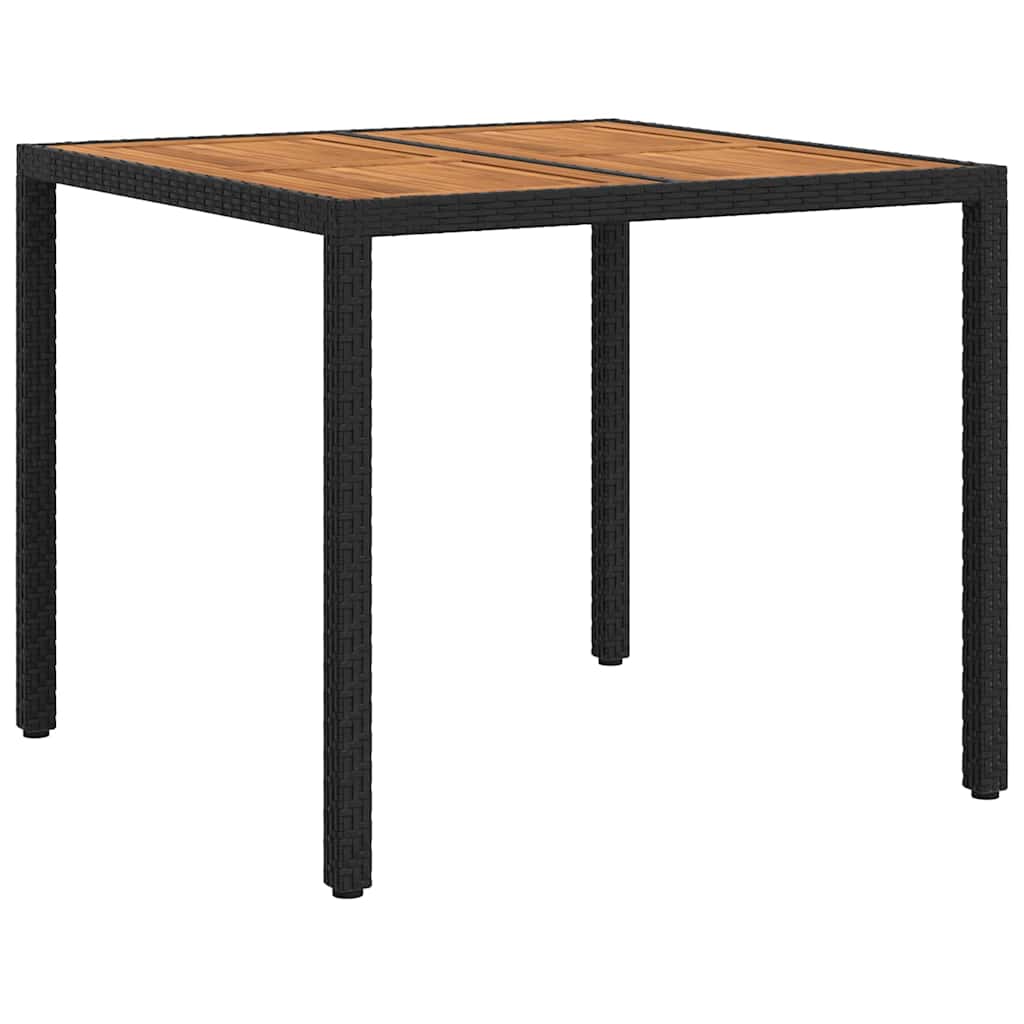 Garden Table Black 90 x 90 x 75 cm Poly Rattan