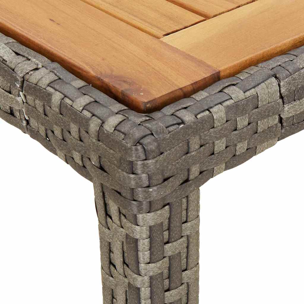 Garden Table Grey 90 x 90 x 75 cm Poly Rattan