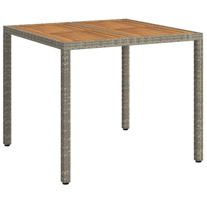 Garden Table Grey 90 x 90 x 75 cm Poly Rattan