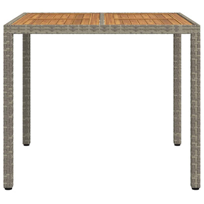 Garden Table Grey 90 x 90 x 75 cm Poly Rattan
