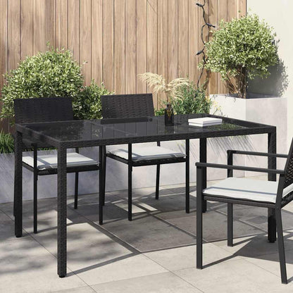 Garden Table Black 150 x 90 x 75 cm Poly Rattan