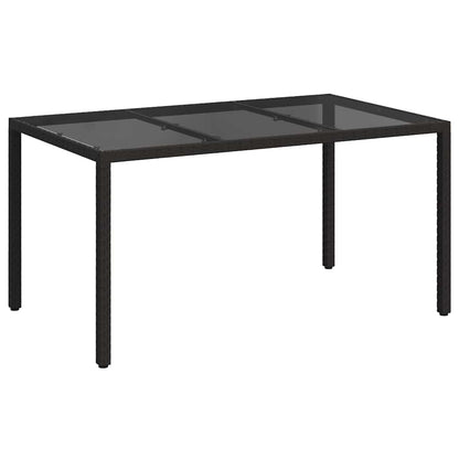 Garden Table Black 150 x 90 x 75 cm Poly Rattan